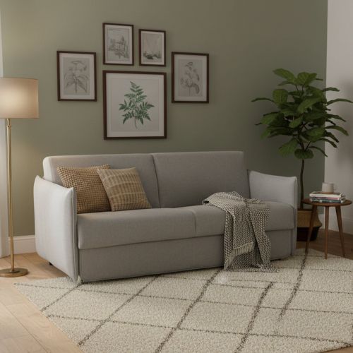 Divano letto in legno massello grigio 180x95cm - Trovo