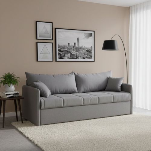 Divano letto in legno massello grigio 205x86cm - Avellana