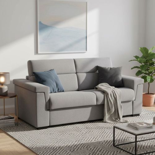 Divano letto in legno massello grigio 225x95cm - Nus