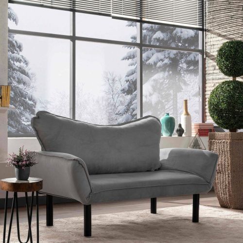 Divano letto in metallo grigio 140x65cm - Hone