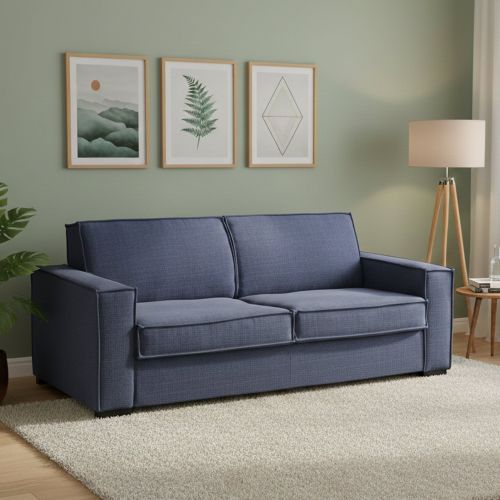 Divano letto in tessuto blu 180x95cm - Alisa