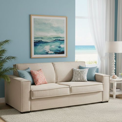 Divano letto indeformabile beige 200x95cm - Amapola