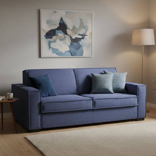 Divano letto lavabile blu 200x95cm - Adalberto