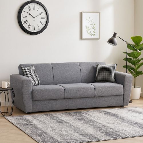 Divano letto matrimoniale grigio 223x80cm - Nox