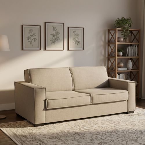 Divano letto matrimoniale tortora 180x95cm - Alano