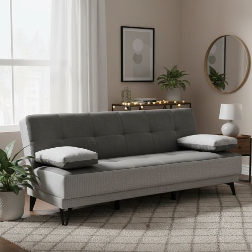 Divano letto moderno grigio 190x87cm - Aborigeni