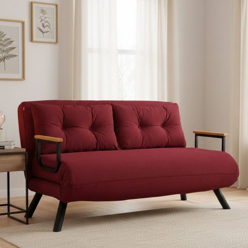 Divano letto moderno rosso 133x78cm - Calvin