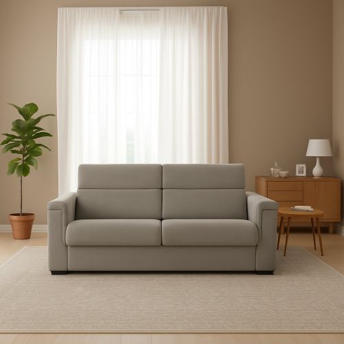 Divano letto moderno tortora 205x95cm - Brusasco