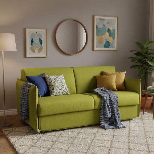 Divano letto moderno verde 200x95cm - Cecina