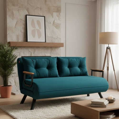 Divano letto moderno verde acqua 133x78cm - Calvin