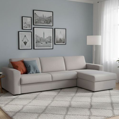 Divano letto per ospiti grigio 280x95cm - Aika