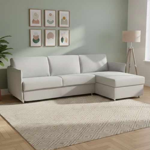 Divano letto per ospiti grigio chiaro 260x160cm - Sumirago