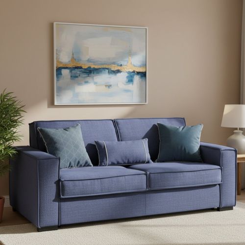 Divano letto reclinabile blu 220x95cm - Asteroide