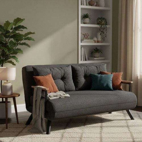 Divano letto reclinabile grigio cenere 133x78cm - Calvin