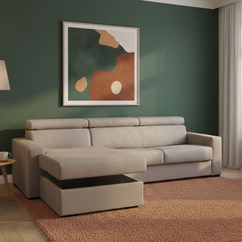 Divano letto reclinabile tortora 280x95cm - Alibabah