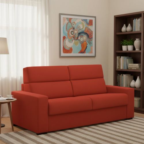 Divano letto sfoderabile arancione 220x95cm - Marcon