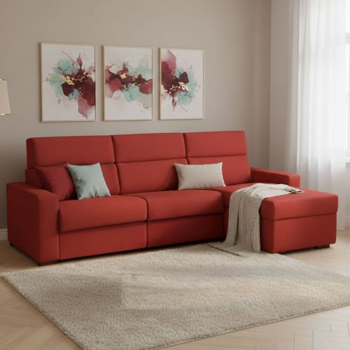 Divano letto sfoderabile arancione 280x160cm - Celleno