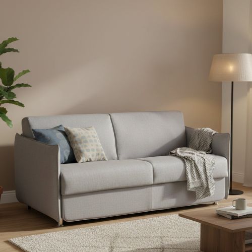 Divano letto sfoderabile argentato 160x95cm - Follina