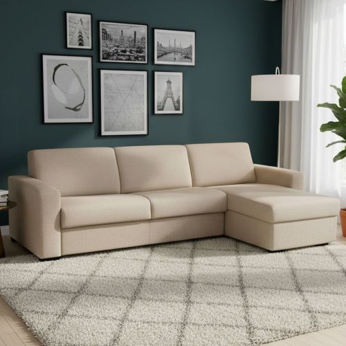 Divano letto sfoderabile beige 280x95cm - Aika