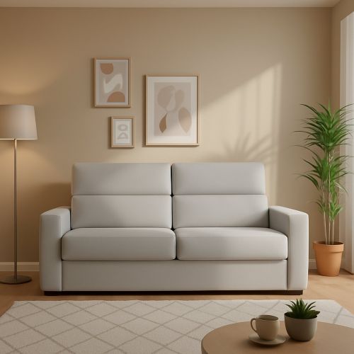 Divano letto sfoderabile grigio 180x95cm - None