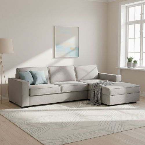 Divano letto sfoderabile grigio 260x95cm - Afar