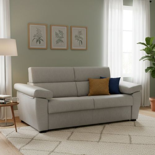 Divano letto sfoderabile grigio chiaro 225x95cm - Trino
