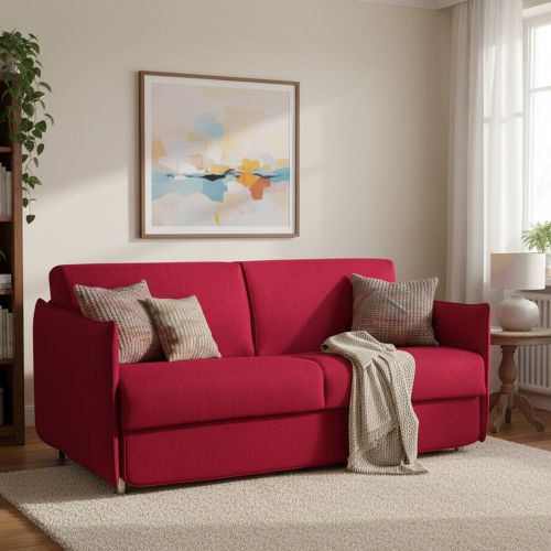 Divano letto sfoderabile rosso 160x95cm - Follina
