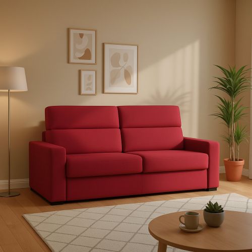 Divano letto sfoderabile rosso 180x95cm - None