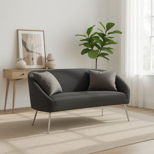 Divano moderno grigio e argento 137x69x79h cm - Pittari