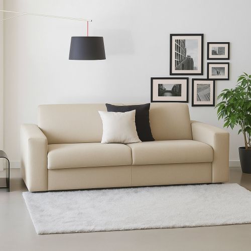 Divano morbido beige 180x95x90h cm - Cianite