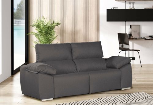Divano sfoderabile antracite 190x100x100h cm - Assiria