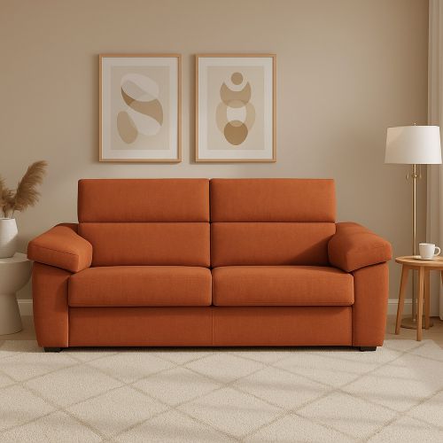Divano sfoderabile arancione 225x95x100h cm - Giffone