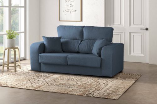 Divano sfoderabile azzurro 190x80x95h cm - Quarzo