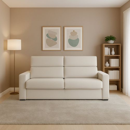 Divano sfoderabile beige 200x95x100h cm - Letino