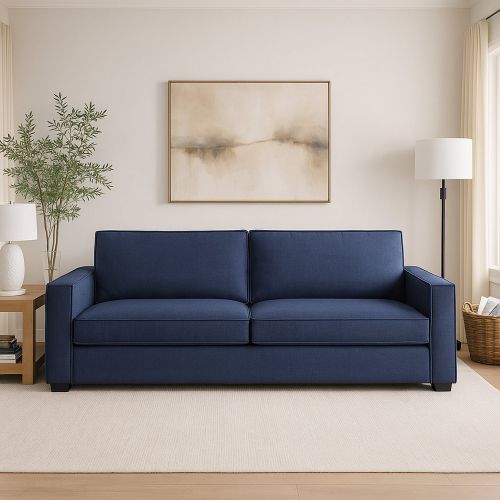 Divano sfoderabile blu 200x95x90h cm - Eletta
