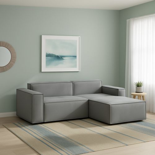 Divano sfoderabile grigio 240x170x70h cm - Ameli