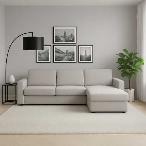 Divano sfoderabile grigio 280x95x90h cm - Atos
