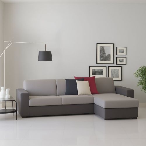Divano sfoderabile grigio e antracite 280x95x90h cm - Atos