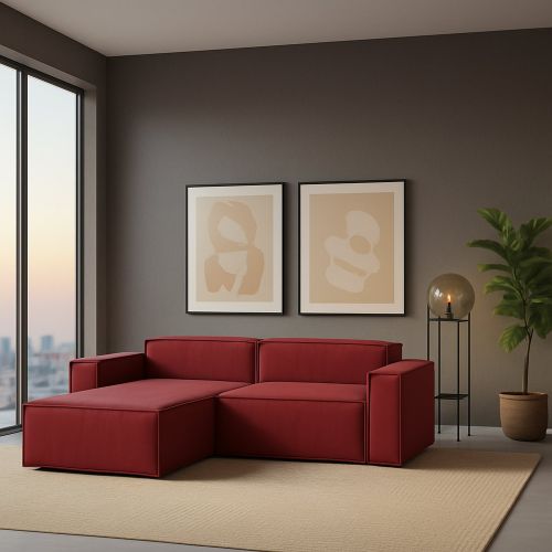 Divano sfoderabile rosso 240x170x70h cm - Assurte