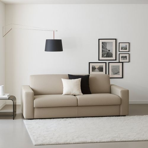 Divano sfoderabile tortora 160x95x90h cm - Malachite