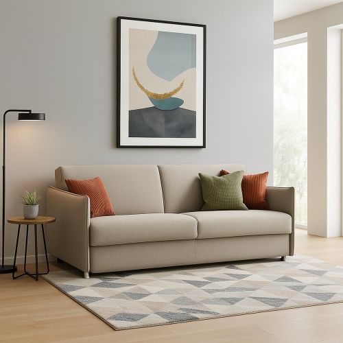 Divano sfoderabile tortora 180x95x90h cm - Varedo