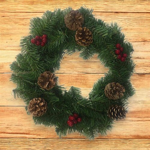 Ghirlanda da Natale Perosa, 35x35 h3 cm, Verde e Rosso