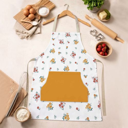 Grembiule Cucina Giallo Multicolore Lavabile in Lavatrice si 30° Colore Struttura Multicolore, - Palitoba