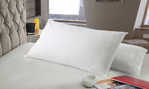 Guanciale Bilancia, Cuscino per letto, Poggiatesta imbottito, Cuscinetto per camera da letto, Made in Italy, 71x41 h15 cm, Set di 2