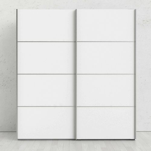 Guardaroba 2 ante Arienne, Mobile camera da letto, Cabina armadio portabiti, Armadio appendiabiti, 182x64 h202 cm, Bianco