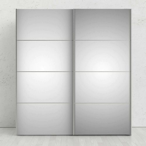 Guardaroba 2 ante Armance, Mobile camera da letto, Cabina armadio portabiti, Armadio appendiabiti, 182x64 h202 cm, Bianco