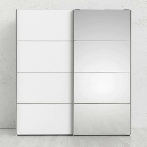 Guardaroba 2 ante Berthe, Mobile camera da letto, Cabina armadio portabiti, Armadio appendiabiti, 182x64 h202 cm, Bianco