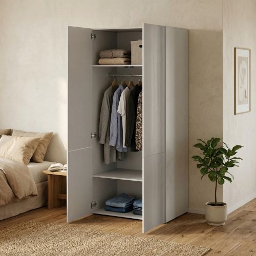Guardaroba 2 ante bianco 90x198h cm - Caiazzo