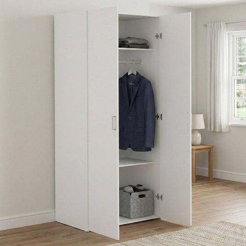 Guardaroba 2 ante- bianco camera da letto 77x175h cm - Alibabba