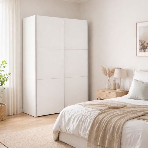 Guardaroba 2 ante bianco e grigio 147x220h cm - Almese